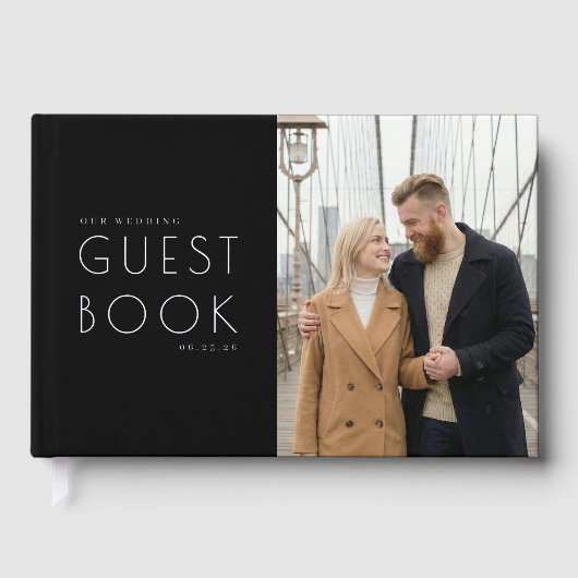 Intieme Beige Stadsfoto Gastenboek (Voorkant)