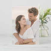 Intieme witte strandfoto kaart (Staand voorkant)