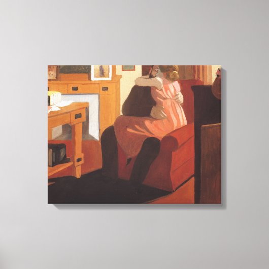 Intimacy Coupes in een interieur met een Canvas Afdruk (Voorkant)