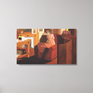Intimacy Coupes in een interieur met een Canvas Afdruk