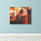 Intimacy Coupes in een interieur met een Canvas Afdruk (Insitu (Houten vloer))