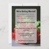 Intimate Close-Up Red Rose Hand-Held Engagement  Kaart (Voorkant)