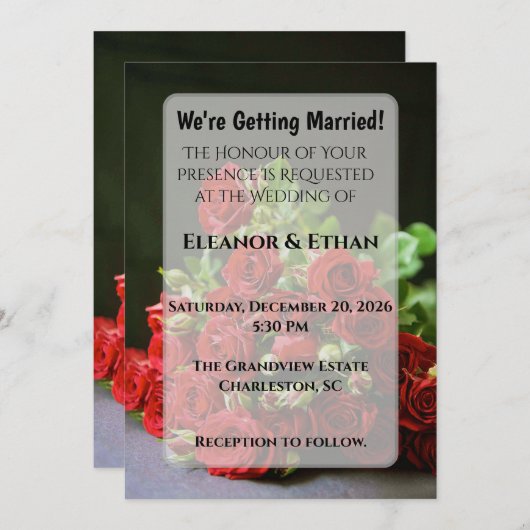 Intimate Close-Up Red Rose Hand-Held Engagement  Kaart (Voorkant / Achterkant)