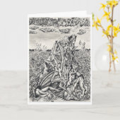 Intimidatie, india-inkttekening kaart (Gele Bloem)