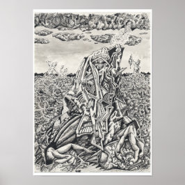 Intimidatie, inkttekening door Brian Benson Poster