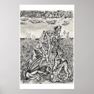 Intimidatie, inkttekening door Brian Benson Poster