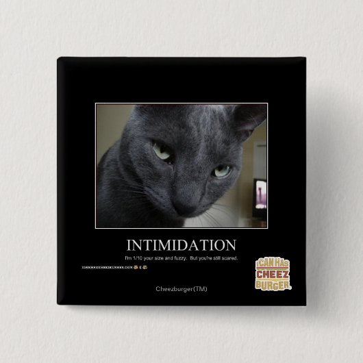 Intimidatie Vierkante Button 5,1 Cm (Voorkant)