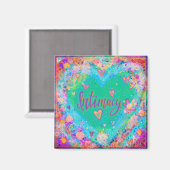 Intimiteit  Kleurrijke Hartbloemen Inspirivity Magneet (Voorkant / Achterkant)