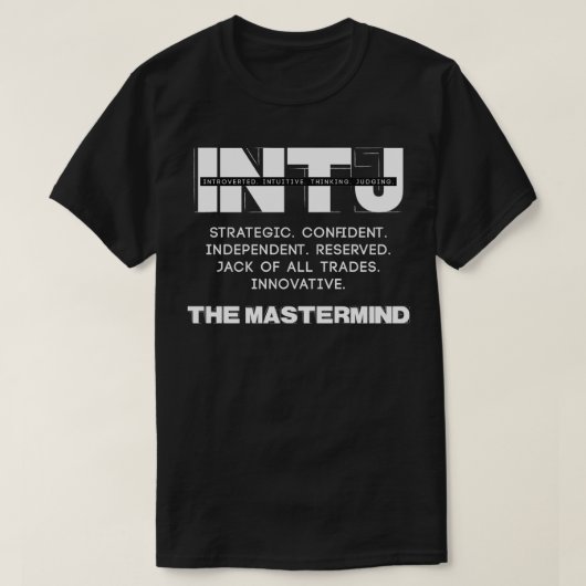 INTJ Lichte tekst in hoofdzaak T-shirt (Design voorkant)