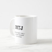 INTJ MBTI Funny Quote met Black Text Coffee Mok (Voorkant links)