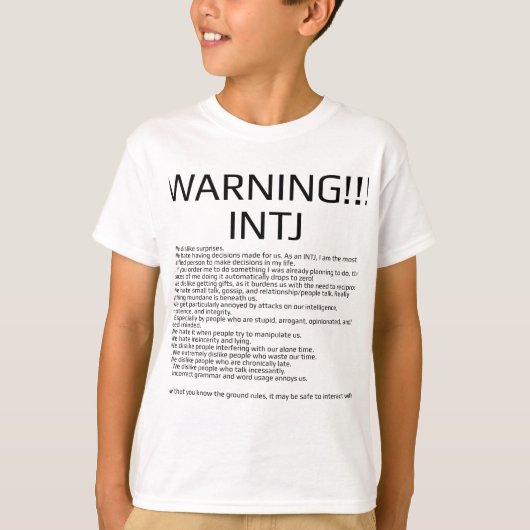 INTJ-regels T-shirt (Voorkant)