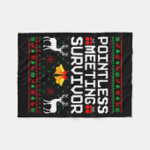 Intless Meeting Survivor Ugly Christmas Sweater Of Fleece Deken (Voorkant (Horizontaal))