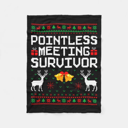 Intless Meeting Survivor Ugly Christmas Sweater Of Fleece Deken (Voorkant)