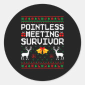 Intless Meeting Survivor Ugly Christmas Sweater Of Ronde Sticker (Voorkant)