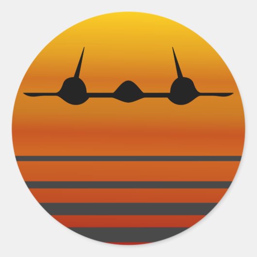 Into de Zonsondergang - De Blackbird Ronde Sticker (Voorkant)