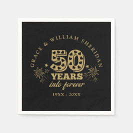 Into Forever 50th Jubileum Zwart en Goud Servet