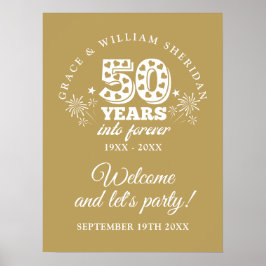 Into Forever Gold 50e verjaardag Welkom bord Poster