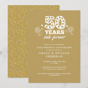 Into Forever Gold 50th trouwdag jubileum Kaart