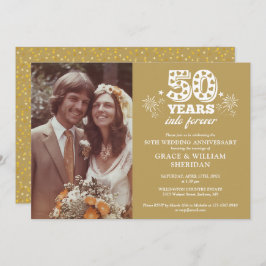Into Forever Gold 50th Wedding Jubileum Foto Kaart