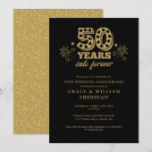 Into Forever Gold Black 50ste bruiloft Jubileum Kaart (Voorkant / Achterkant)