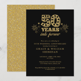 Into Forever Goud Zwart 50ste Huwelijksjubileum Kaart