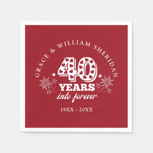 Into Forever Ruby 40e trouwdagjubileum Servet (Voorkant)