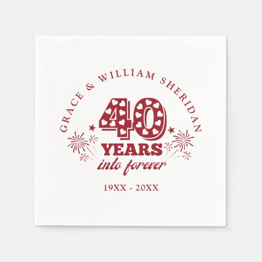 Into Forever Ruby 40th trouwjubileum Servet (Voorkant)