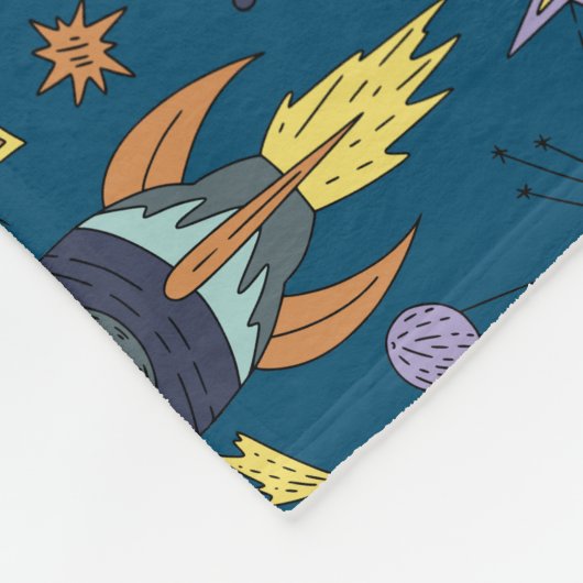 Into Space Cosmos Pattern   Fleece Deken (Hoek)
