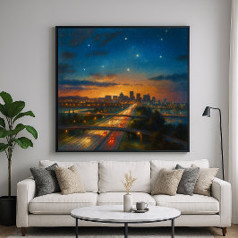 Into The City - Stadsgezicht in Pastel Schildersti Poster