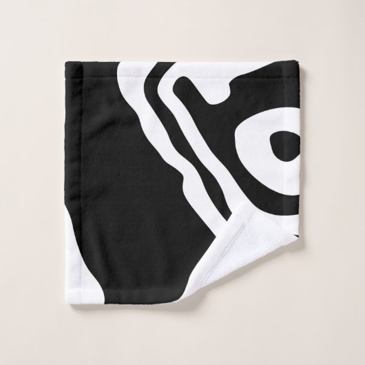 Into the Deep: Abstract Zwart & Wit Bad Handdoek (Wasdoekje)