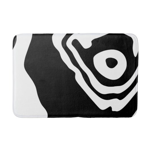 Into the Deep: Abstract Zwart & Wit Badmat (Voorkant)