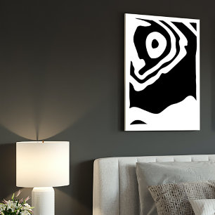Into the Deep: Abstract Zwart & Wit Canvas Afdruk