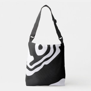 Into the Deep: Abstract Zwart & Wit Crossbody Tas