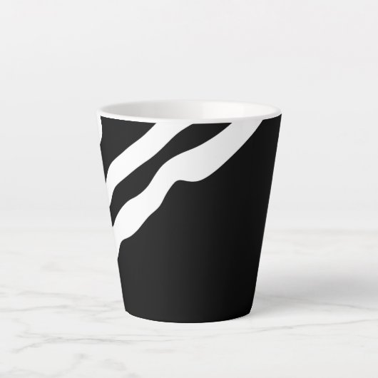 Into the Deep: Abstract Zwart & Wit Latte Mok (Voorkant)