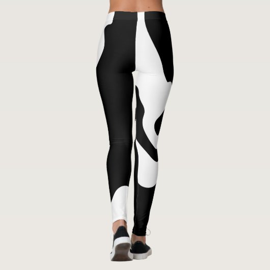 Into the Deep: Abstract Zwart & Wit Leggings (Achterkant)