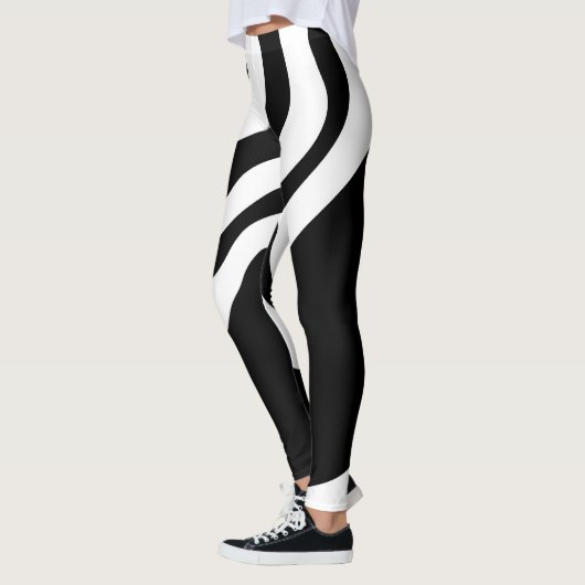 Into the Deep: Abstract Zwart & Wit Leggings (Links)