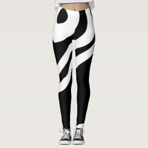 Into the Deep: Abstract Zwart & Wit Leggings