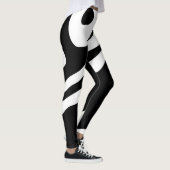 Into the Deep: Abstract Zwart & Wit Leggings (Rechts)