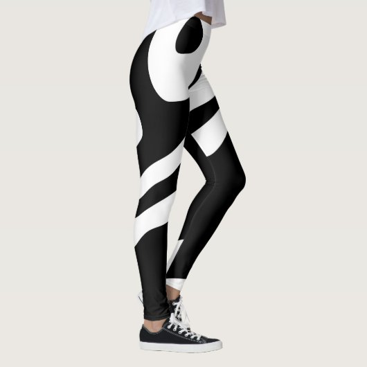 Into the Deep: Abstract Zwart & Wit Leggings (Rechts)