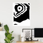 Into the Deep: Abstract Zwart & Wit Poster (Thuiskantoor)