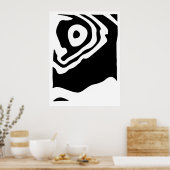 Into the Deep: Abstract Zwart & Wit Poster (Keuken)