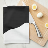 Into the Deep: Abstract Zwart & Wit Theedoek (Quarter Fold)