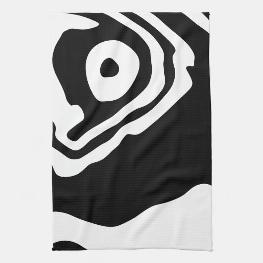 Into the Deep: Abstract Zwart & Wit Theedoek (Verticaal)