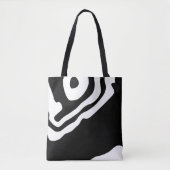 Into the Deep: Abstract Zwart & Wit Tote Bag (Voorkant)
