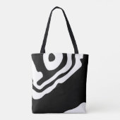 Into the Deep: Abstract Zwart & Wit Tote Bag (Achterkant)