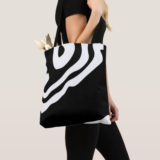 Into the Deep: Abstract Zwart & Wit Tote Bag (Dichtbij)