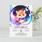 Into the Fantasy Fox Verjaardag Kaart (Staand voorkant)