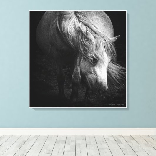 Into the Light - Dartmoor Pony, beeldende kunst Canvas Afdruk (Insitu (Houten vloer))