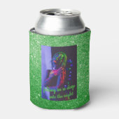 Into the Night Green Faux Glitter Blikjeskoeler (Blikje Voorkant)