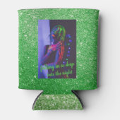 Into the Night Green Faux Glitter Blikjeskoeler (Voorkant)